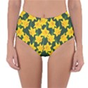 Yellow Daffodils Pattern Reversible High-Waist Bikini Bottoms View3