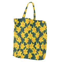 Yellow Daffodils Pattern Giant Grocery Tote by Valentinaart