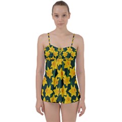 Yellow Daffodils Pattern Babydoll Tankini Set by Valentinaart