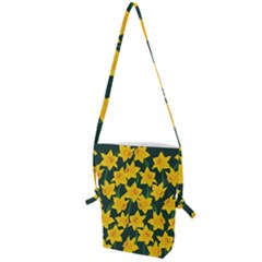 Yellow Daffodils Pattern Folding Shoulder Bag by Valentinaart