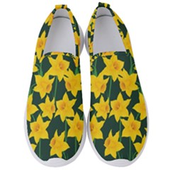 Yellow Daffodils Pattern Men s Slip On Sneakers by Valentinaart