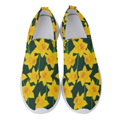 Yellow Daffodils Pattern Women s Slip On Sneakers by Valentinaart