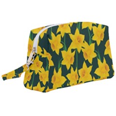 Yellow Daffodils Pattern Wristlet Pouch Bag (large)