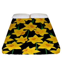 Yellow Daffodils Pattern Fitted Sheet (king Size) by Valentinaart