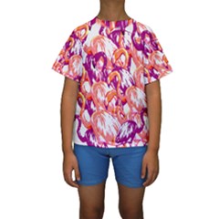 Flamingos Kids  Short Sleeve Swimwear by StarvingArtisan