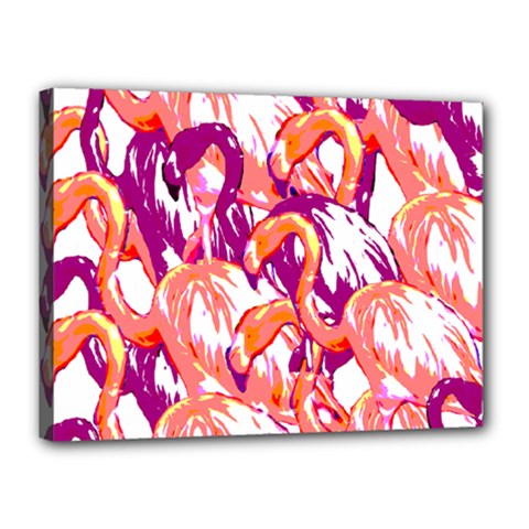 Flamingos Canvas 16  X 12  (stretched) by StarvingArtisan