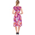 Flamingos Cap Sleeve Front Wrap Midi Dress View2