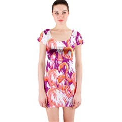 Flamingos Short Sleeve Bodycon Dress by StarvingArtisan