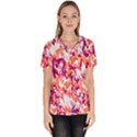 Flamingos Women s V-Neck Scrub Top View1