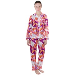 Flamingos Satin Long Sleeve Pyjamas Set by StarvingArtisan