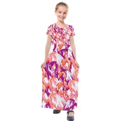 Flamingos Kids  Short Sleeve Maxi Dress by StarvingArtisan