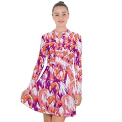 Flamingos Long Sleeve Panel Dress by StarvingArtisan