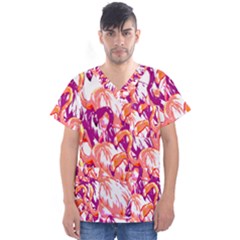 Flamingos Men s V-neck Scrub Top