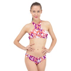 Flamingos High Neck Bikini Set by StarvingArtisan