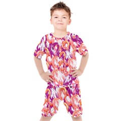 Flamingos Kids  Tee And Shorts Set by StarvingArtisan