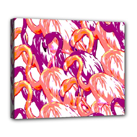 Flamingos Deluxe Canvas 24  X 20  (stretched) by StarvingArtisan