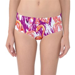 Flamingos Mid-waist Bikini Bottoms by StarvingArtisan