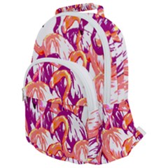 Flamingos Rounded Multi Pocket Backpack