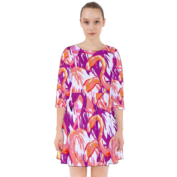 Flamingos Smock Dress