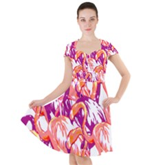 Flamingos Cap Sleeve Midi Dress by StarvingArtisan