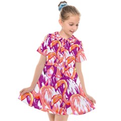 Flamingos Kids  Short Sleeve Shirt Dress