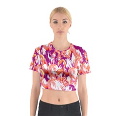 Flamingos Cotton Crop Top by StarvingArtisan