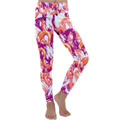 Flamingos Kids  Lightweight Velour Classic Yoga Leggings by StarvingArtisan