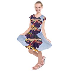 Pretty Colors Cars Kids  Short Sleeve Dress by StarvingArtisan