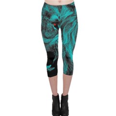 Angry Male Lion Predator Carnivore Capri Leggings  by Sudhe