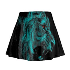 Angry Male Lion Predator Carnivore Mini Flare Skirt by Sudhe