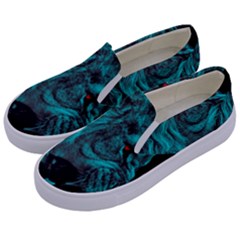 Angry Male Lion Predator Carnivore Kids  Canvas Slip Ons by Sudhe