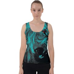 Angry Male Lion Predator Carnivore Velvet Tank Top by Sudhe