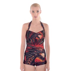 Dragon Boyleg Halter Swimsuit  by Sudhe