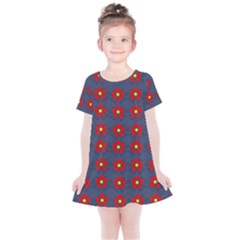 Red Begonias Kids  Simple Cotton Dress by WensdaiAmbrose