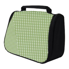 Green Gingham Full Print Travel Pouch (small) by retrotoomoderndesigns