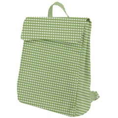 Green Gingham Flap Top Backpack