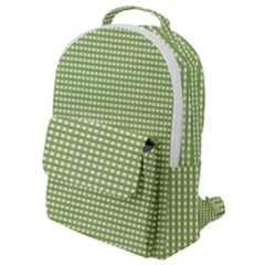 Green Gingham Flap Pocket Backpack (small) by retrotoomoderndesigns