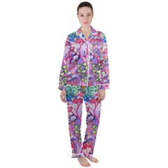 Trippy Forest Full Version Satin Long Sleeve Pyjamas Set