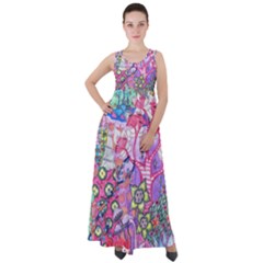 Trippy Forest Full Version Empire Waist Velour Maxi Dress