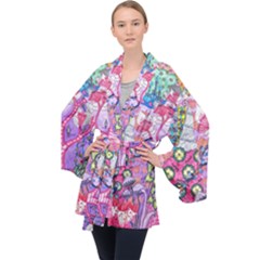 Trippy Forest Full Version Velvet Kimono Robe by okhismakingart