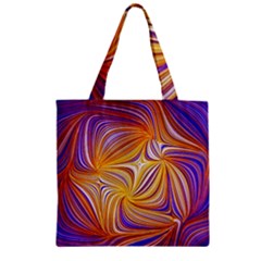 Electric Field Art Lii Zipper Grocery Tote Bag by okhismakingart