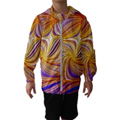 Electric Field Art Lii Kids  Hooded Windbreaker by okhismakingart