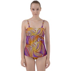 Electric Field Art Lii Twist Front Tankini Set by okhismakingart