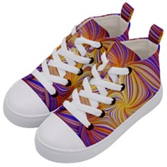 Electric Field Art Lii Kids  Mid-top Canvas Sneakers by okhismakingart