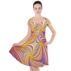 Electric Field Art Lii Cap Sleeve Midi Dress by okhismakingart