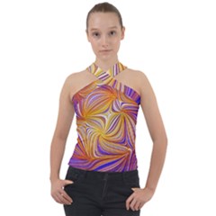 Electric Field Art Lii Cross Neck Velour Top by okhismakingart