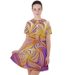 Electric Field Art Lii Short Sleeve Shoulder Cut Out Dress  by okhismakingart