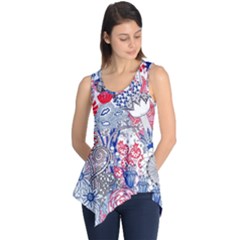 Floral Jungle  Sleeveless Tunic by okhismakingart