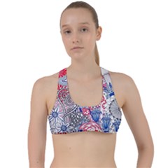 Floral Jungle  Criss Cross Racerback Sports Bra by okhismakingart