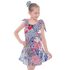 Floral Jungle  Kids  Tie Up Tunic Dress by okhismakingart